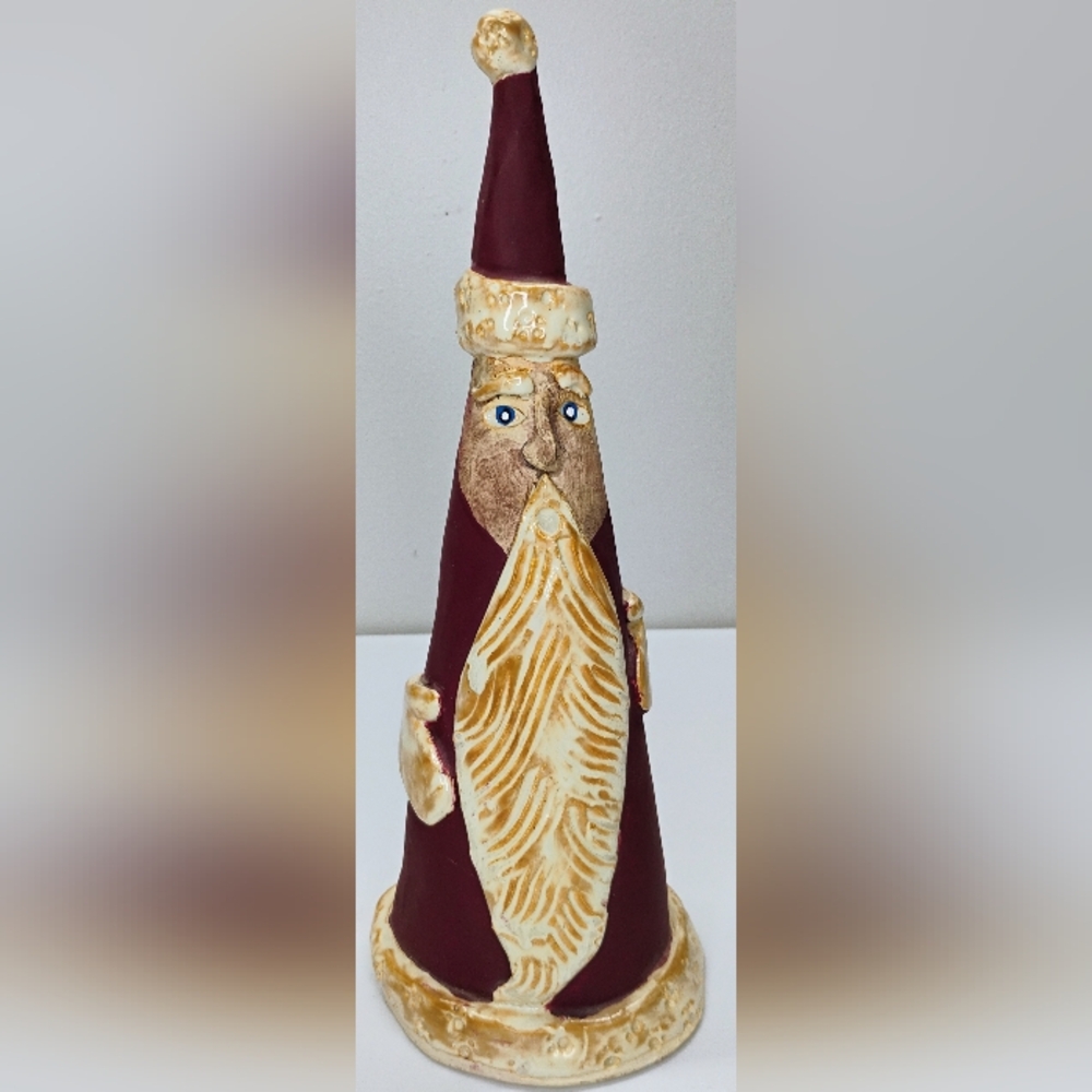 Vintage Handcrafted Ceramic Pottery Santa Claus Signed 13.5" Tall Christmas R-3